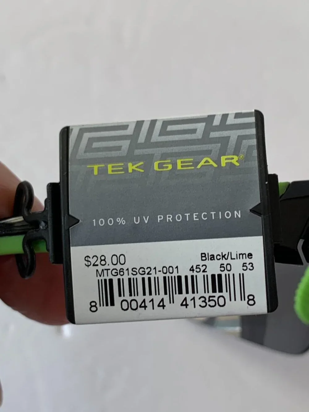 TEK GEAR SUNGLASSES BLACK/LIME 100% UV PROTECTION NEW MTG61SG21